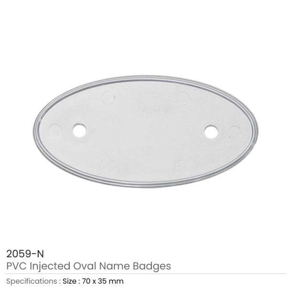 PVC Injected Oval Badges Silver