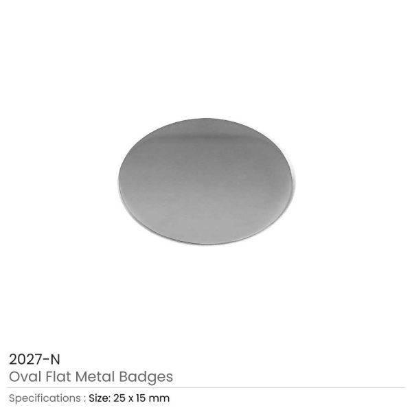 Oval Shape Flat Logo Badges Silver