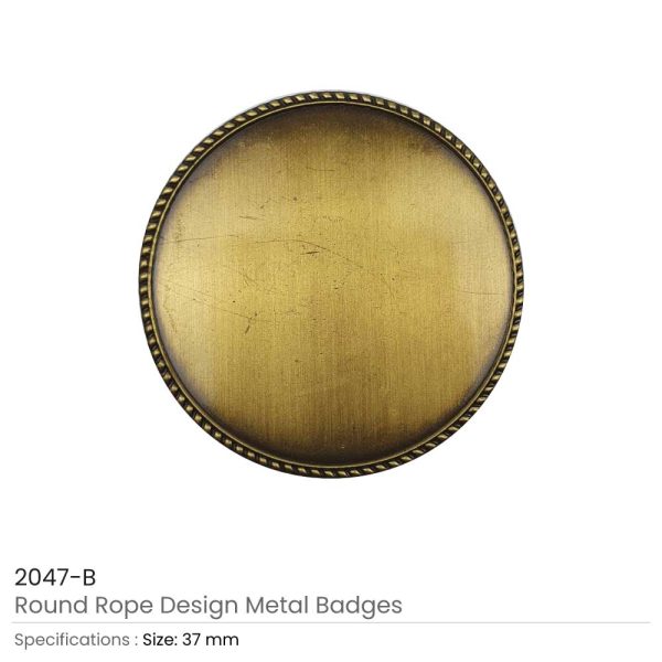 Round Rope Design Logo Badges Brown
