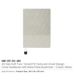 Soft PU Cover Notebooks in A5 Size with Metal Plate Bookmark - Image 11