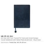 Soft PU Cover Notebooks in A5 Size with Metal Plate Bookmark - Image 9