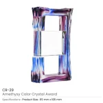 Amethyst Color Crystal Awards in Black Presentation Box - Image 3