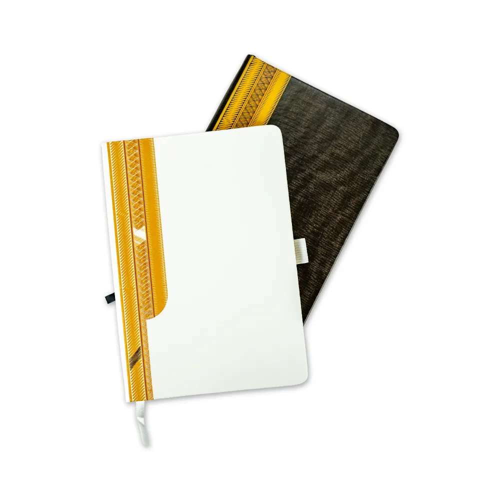 Arabic-Bisht-Style-Notebooks-MB-A-View.webp Arabic Bisht Style Notebooks — A5 Hard Cover with Elastic Band, Bookmark & Pen Holder - Image 1
