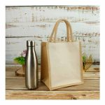 Laminated Cotton Bags with Natural Jute Gusset 10 Oz - Image 4