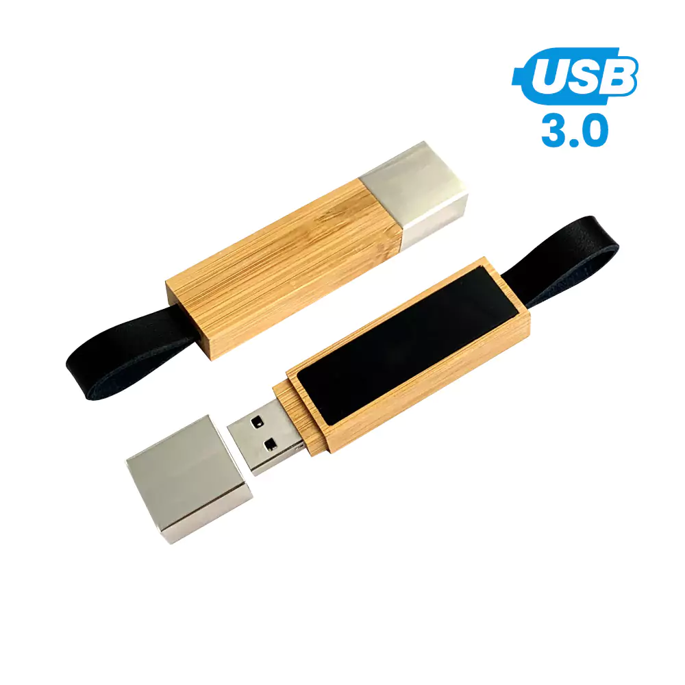 Bamboo-LED-Logo-USB-77-BM-Blank.webp Bamboo LED Logo USB with Strap 64GB V. 3.0 - Image 1