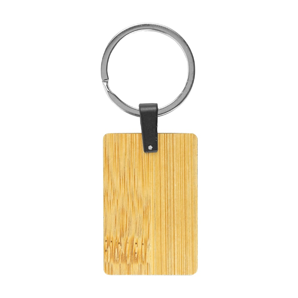 Bamboo-Metal-Keychain-Rectangle-KH-13-BM-Blank.jpg Bamboo & Metal Keychain Rectangle - Image 1