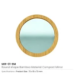 Bamboo Pocket Mirrors in Round-shaped, Lightweight & Portable - Image 4