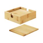 Bamboo Tea Coasters with Case - Image 4