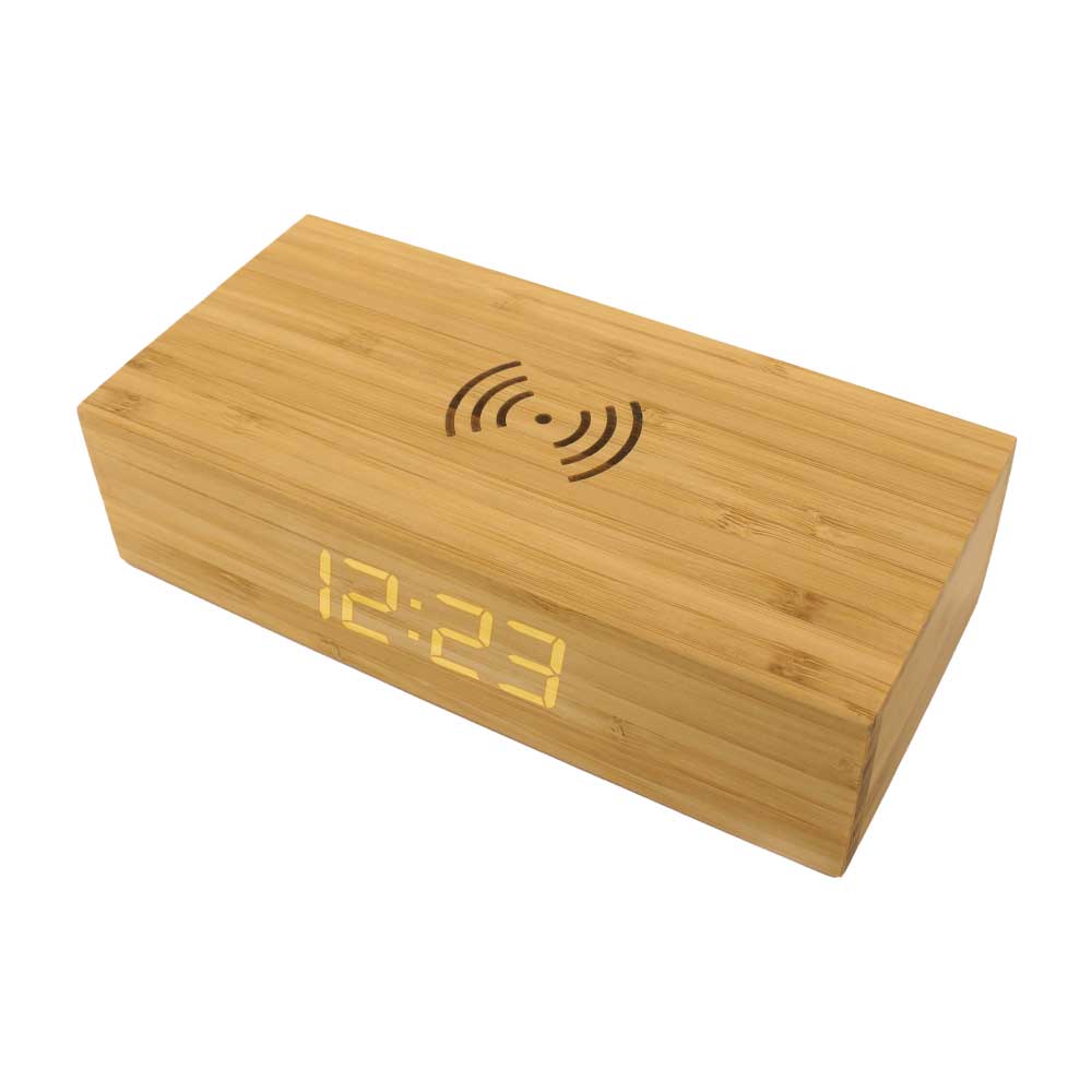 Bamboo-Wireless-Charger-with-Clock-JU-WCP-CLK-Main.jpg Bamboo Wireless Charger with Clock - Image 1