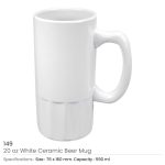 Ceramic Beer Mugs – Custom White Ceramic Promotional Beer Mugs 590 ml - Image 3