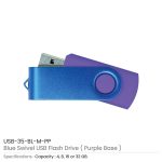 Matt Blue Swivel USB Flash Drives - Image 8