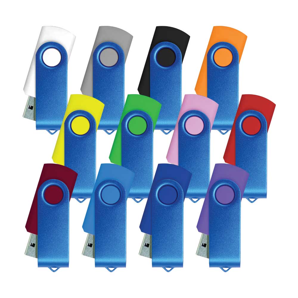 Blue-Swivel-USB-35-BL-M-main-t-1.jpg Matt Blue Swivel USB Flash Drives - Image 1