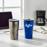 Double Wall SS Tumblers with PP Interior and Transparent Lid 580ml - Image 2