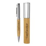 Metal and Bamboo Pens with Tube Box - Image 2
