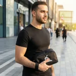 Multipurpose Utility Pouch in Black Polyester Fabric with Zipper and Webbing Handle - Image 2