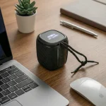 Portable Bluetooth Speaker with Light Up Logo and Lanyard - Image 2