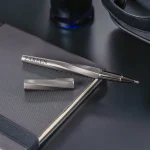 Rollerball Pens Swirl Design in Gunmetal Finish with PU Leather Box - Image 2