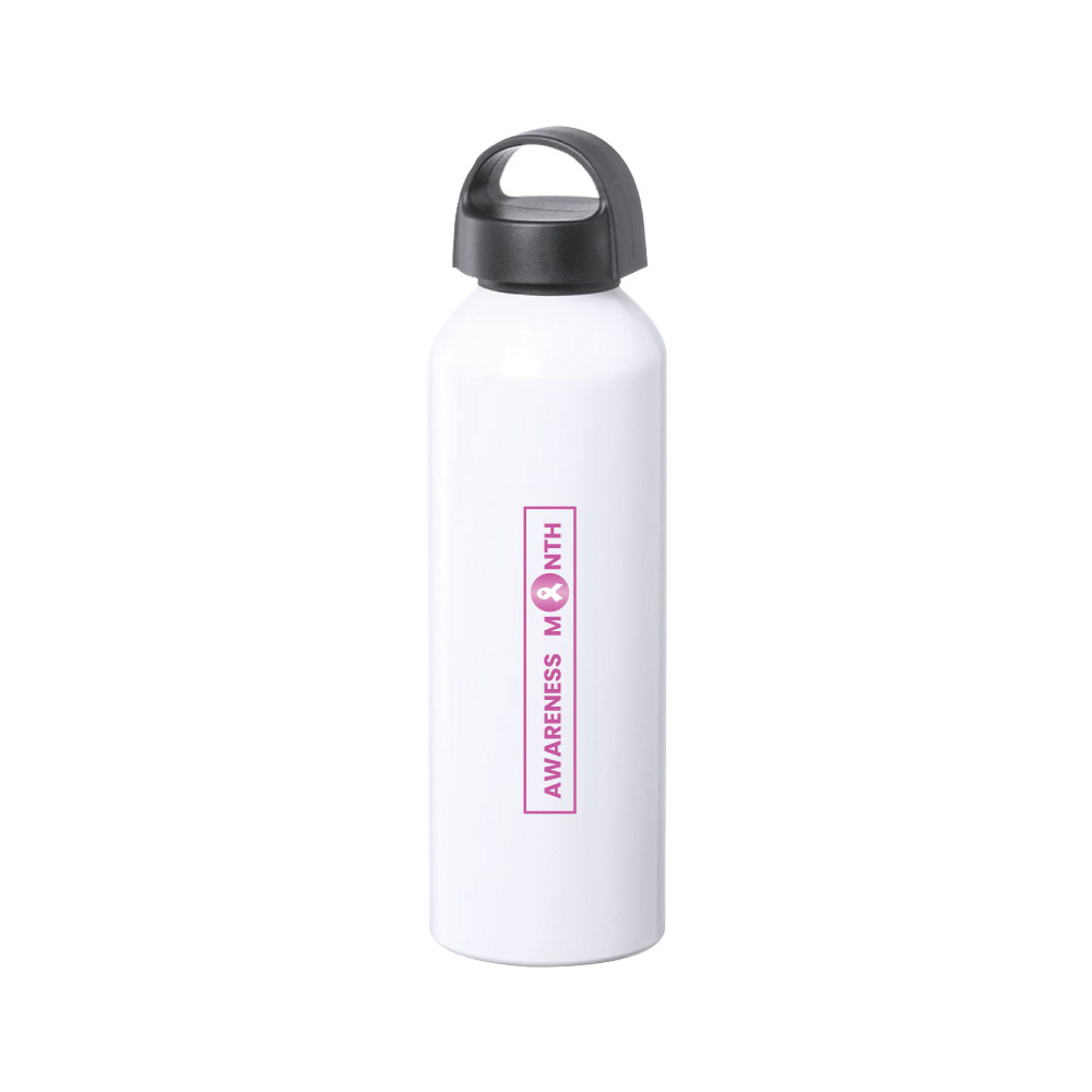 Breast-Cancer-Awareness-Bottle-141-WHT-1.jpg White Bottles with Breast Cancer Awareness Logo - Image 1