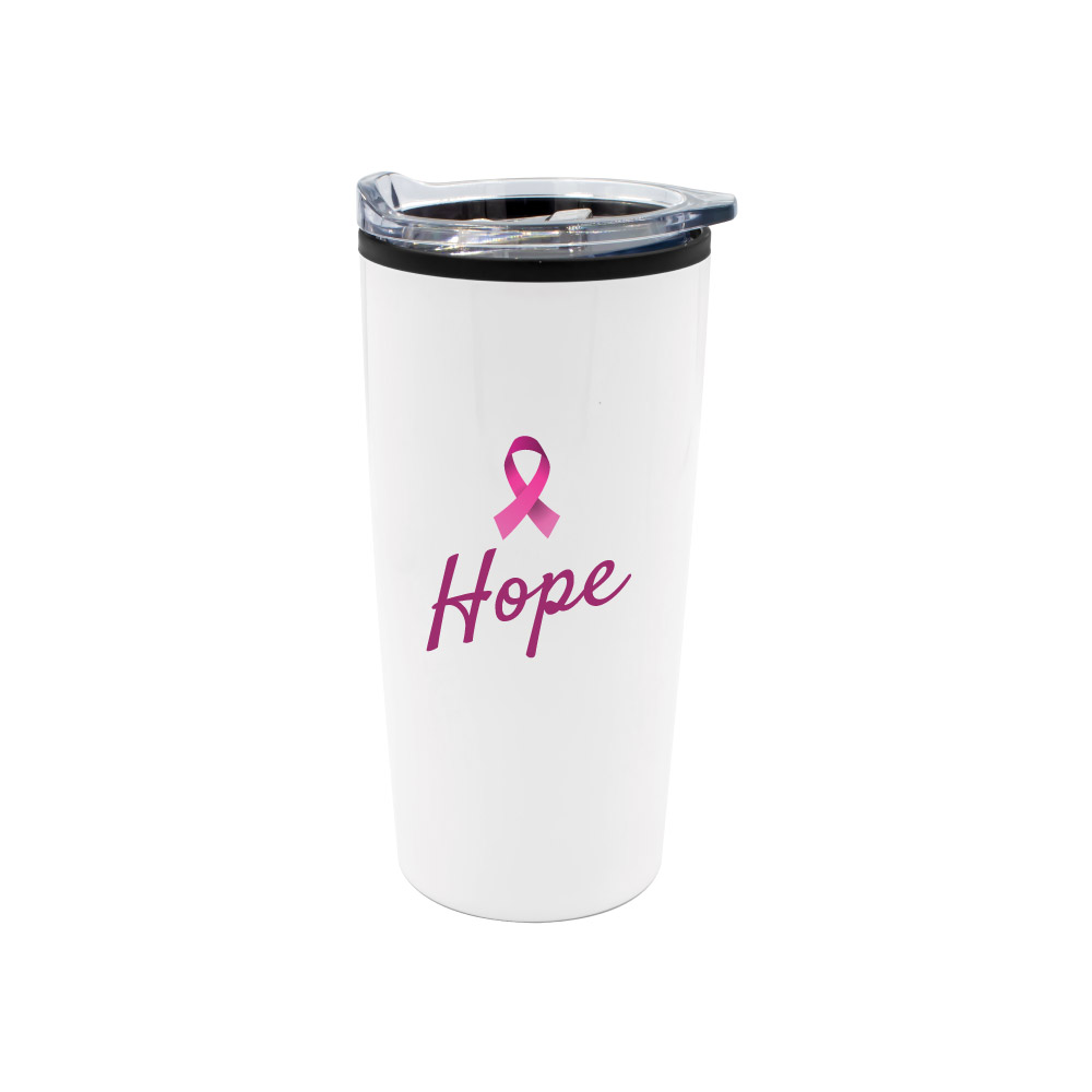 Breast-Cancer-Awareness-Travel-Mug-TM-005-W-1.jpg Travel Mugs with Breast Cancer Awareness Logo - Image 1