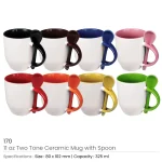Ceramic Mugs with Spoon - Image 3