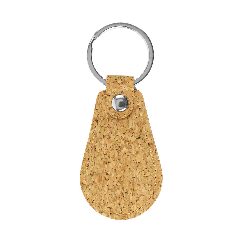 Cork-PU-Keychains-KH-12-CO-Blank.jpg Cork PU Keychains with 32mm Key Ring - Image 1