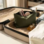 Cosmetic Pouch with Zipper in Soft PU Material - Image 3