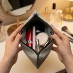 Cosmetic Pouch with Zipper in Soft PU Material - Image 2
