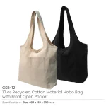 Cotton Hobo Bags with Front Pocket, 340 GSM - Image 3