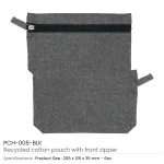Cotton Pouch with front Zipper - Image 4