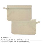 Cotton Pouch with front Zipper - Image 3