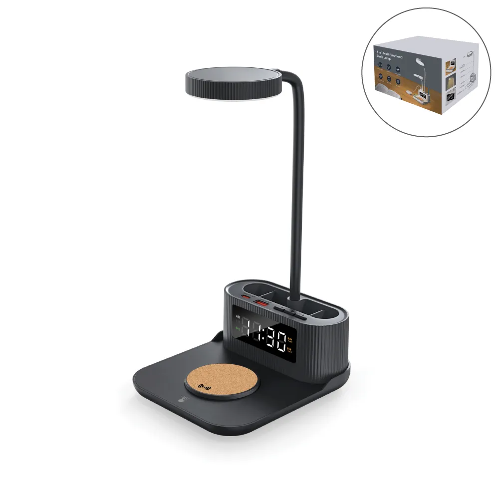 Desk-Lamp-with-15W-Wireless-Charger-WCP-CLK-03-Blank.webp Desk Lamp with 15W Wireless Charger, Clock and Pen Holder - Image 1