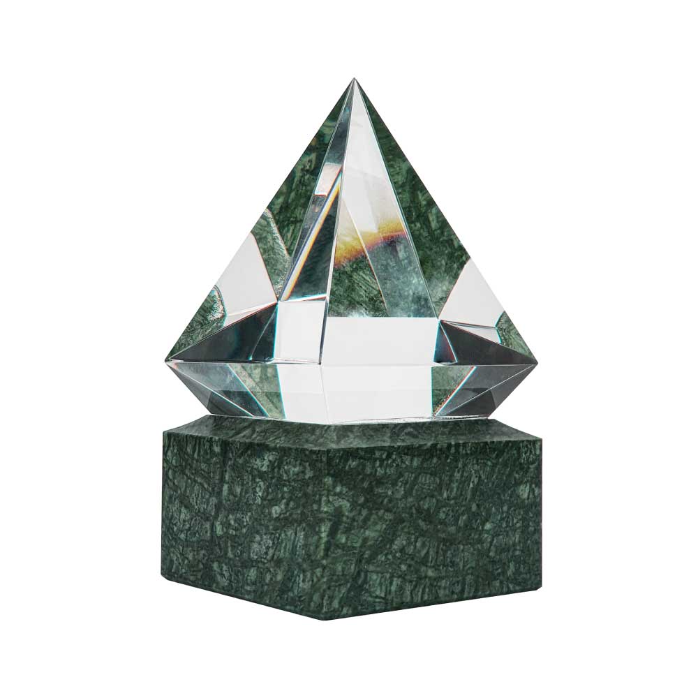 Diamond-Shaped-Crystal-Awards-CR-50-Main.jpg Diamond Shaped Crystal Awards with Marble Base - Image 1