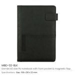 Dorniel A5 PU Notebooks with Front Pocket & Magnetic Flap - Image 9
