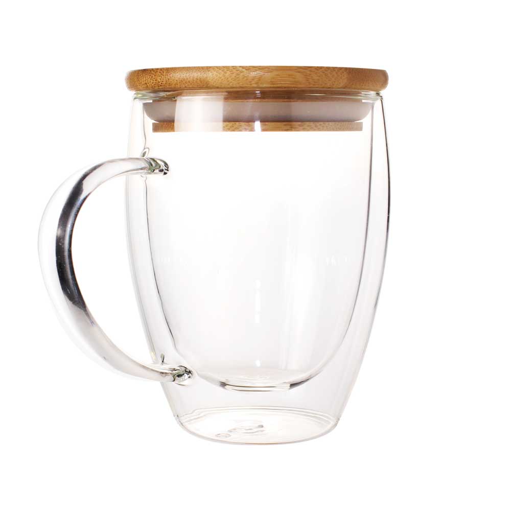 Double-Wall-Clear-Glass-Mug-with-Bamboo-Lid-TM-030-Main.jpg Double Wall Clear Glass Mug with Bamboo Lid - Image 1