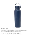 Dual Opening SS Bottles, Double-Wall Insulated Body, Powder Coated, 500ml - Image 8