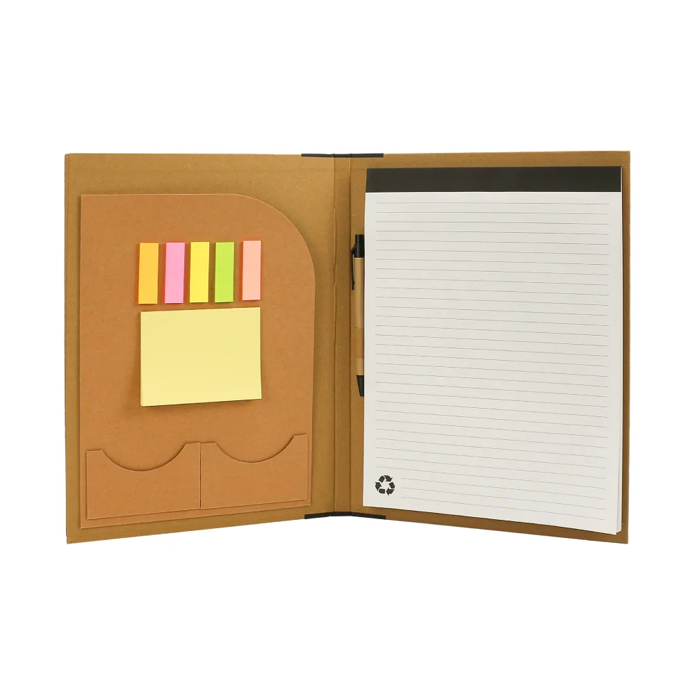 Eco-Friendly-Folders-RNP-19-Blank.webp Eco-Friendly A4 Folders with Notepad Sticky Note Pen Card Slots - Image 1