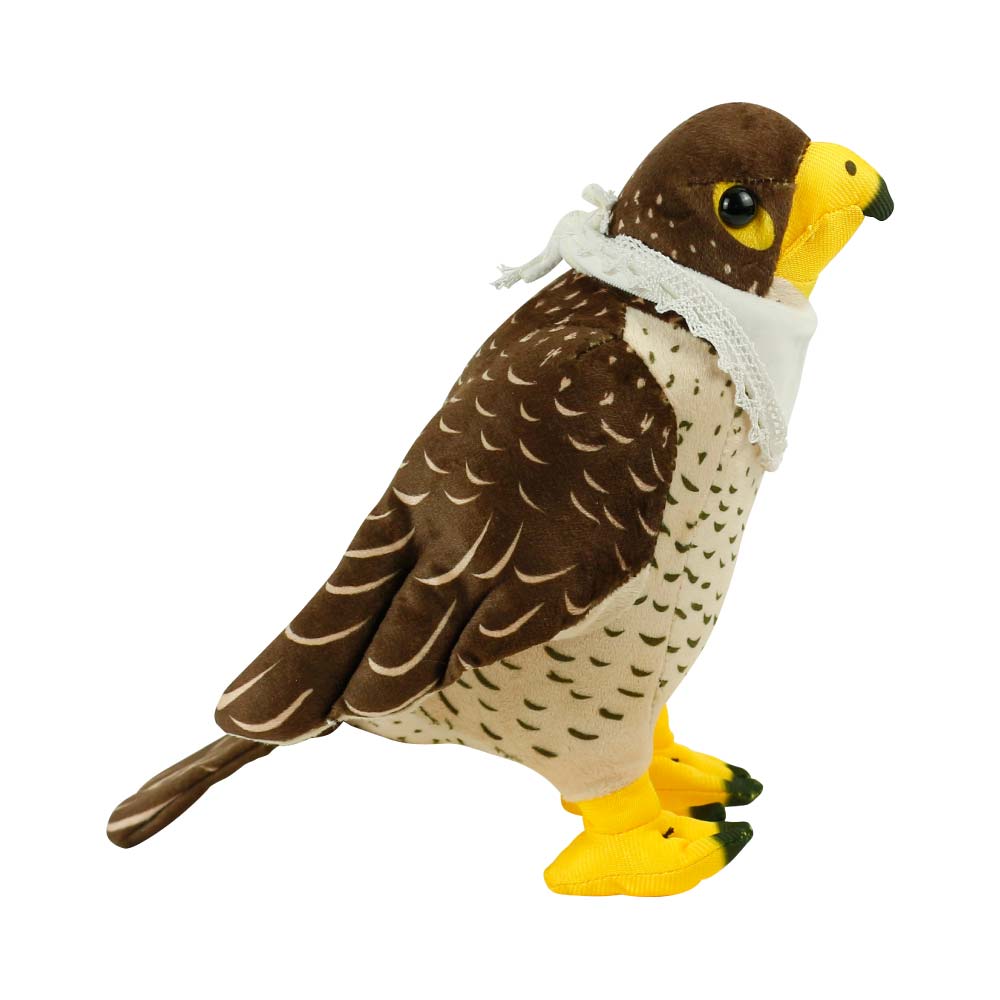 Falcon-Plush-Toys-TB-04-FAL-Blank.jpg Falcon Plush Toys with White Scarf for Branding 22 cm - Image 1