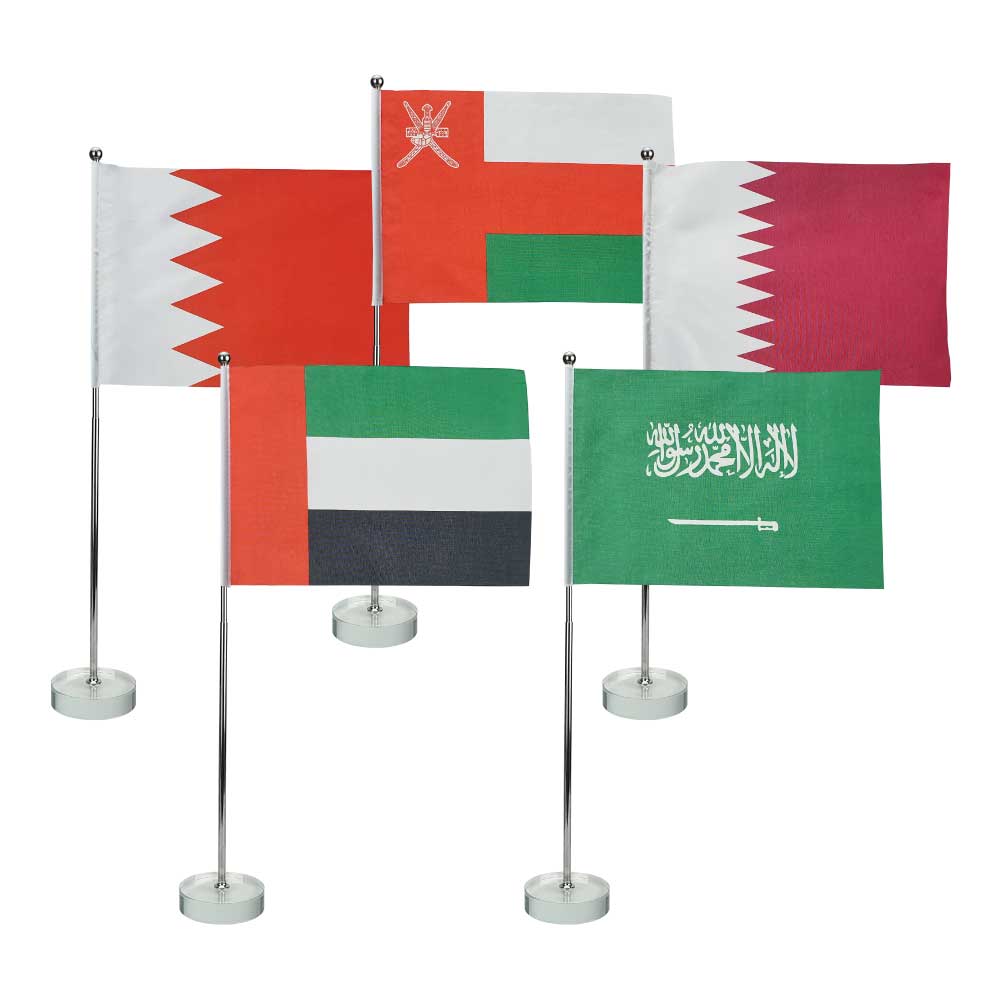 Flag-with-Metal-Pole-and-Glass-Base-FLS-GL-Main.jpg Flag with Metal Pole and Glass Base - Image 1