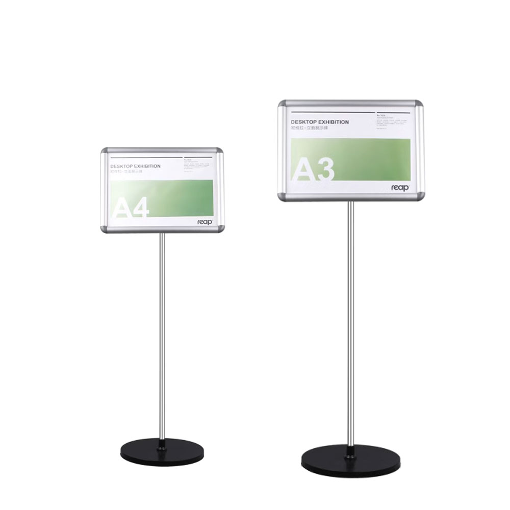 Floor-Sign-Stands-DIS-3025-26.jpg Exhibition Floor Sign Stands in A3 & A4 Size - Overv Series - Image 1