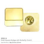 Square Metal Badges with Butterfly Clutch - Image 6