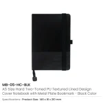 Hard Cover PU Notebooks in A5 Size with Metal Plate Bookmark - Image 9