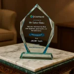 Iceberg Design Crystal Awards with Glass Base - Image 2