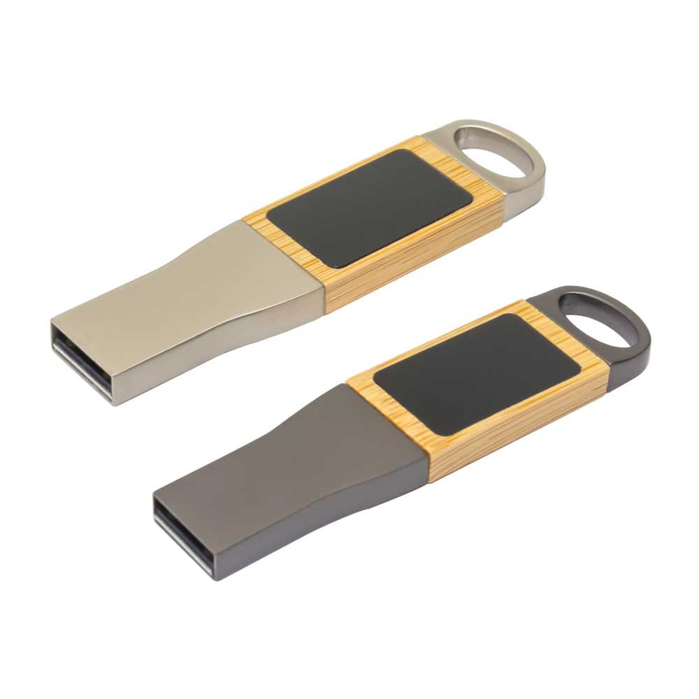 Light-Up-Logo-Metal-with-Bamboo-USB-75-Main.jpg Light-Up Logo USB Flash Drives 32GB - Image 1