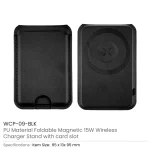 Magsafe Wireless Charger 15W with Phone Stand & Card Slot - PU Leather - Image 3