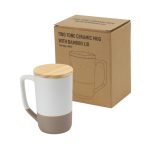 Two-toned Ceramic Mugs with Clay Bottom, Bamboo Lid - Image 6