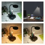 Desk Lamp with 15W Wireless Charger, Clock and Pen Holder - Image 5
