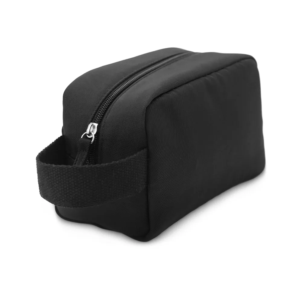 Multipurpose-Utility-Pouch-PCH-011-Side-View.webp Multipurpose Utility Pouch in Black Polyester Fabric with Zipper and Webbing Handle - Image 1