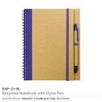 A5 Recycled Spiral Notebook with Stylus Pen & Elastic Band - Image 6