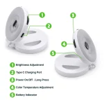 Pocket Selfie Ring Light with MagSafe, Bi-Color LED, 180° Flip Design - Image 8