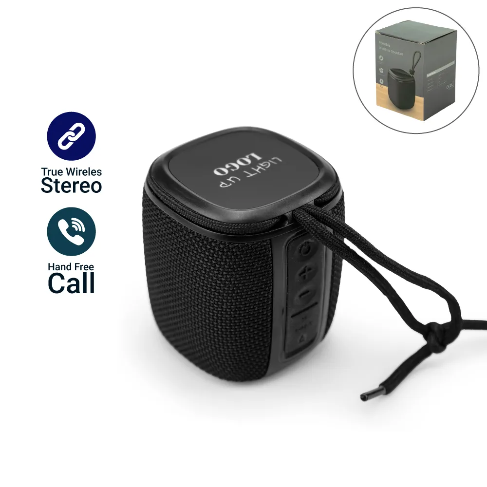 Portable-Bluetooth-Speaker-SPK-L7-Blank.webp Portable Bluetooth Speaker with Light Up Logo and Lanyard - Image 1